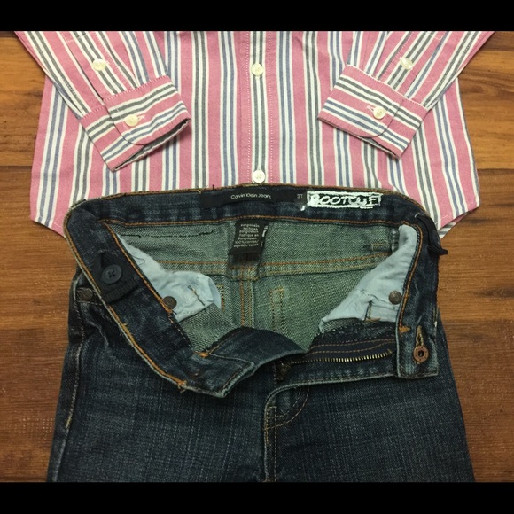 Calvin Klein Jeans & Long Sleeve Shirt By Chaps Outfit For Boys Size 3T😎 - Picture 5 of 6